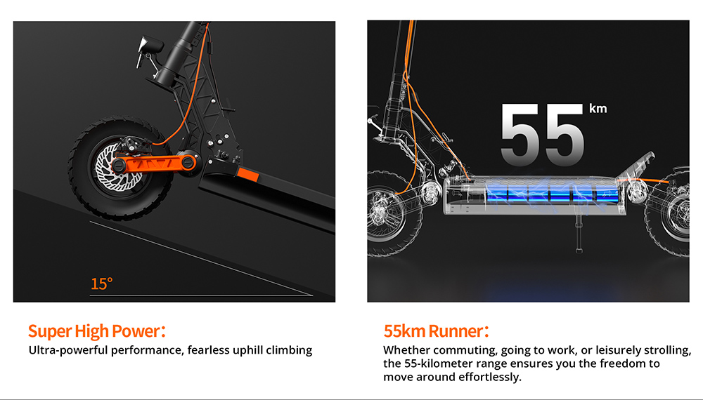 ABE JOYOR S5 certified electric scooter 10 inch tires 500 W motor 20 km/h 48 V 13 Ah battery Range of 40 to 55 km Double disc brakes
