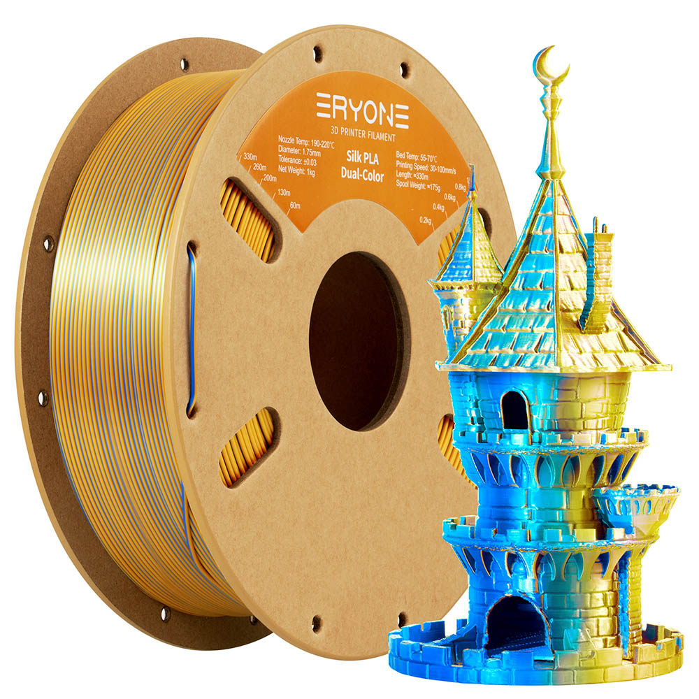 FILAMENT PLA ERYONE V THODOU -KOLOR SILK 1 kg - Zlato a modrá