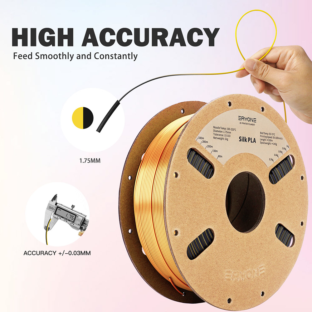 5 kg PLA w dwukolorowych włókien jedwabnych eryone - (1 kg czarna i czerwona róża + 1 kg Czarno -czerwono + 1 kg czarno -ciemne złoto + 1 kg fioletowo -zielony + 1 kg fioletowy i niebieski)