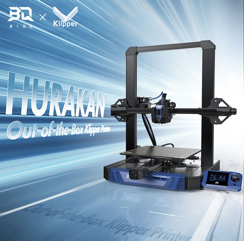 Impresora 3D BIQU Hurakan, firmware Klipper, nivelación automática, microsonda incorporada, enfoque particionado, impresión silenciosa, sensor de fin de filamento, control remoto WiFi, 220 x 220 x 270 mm