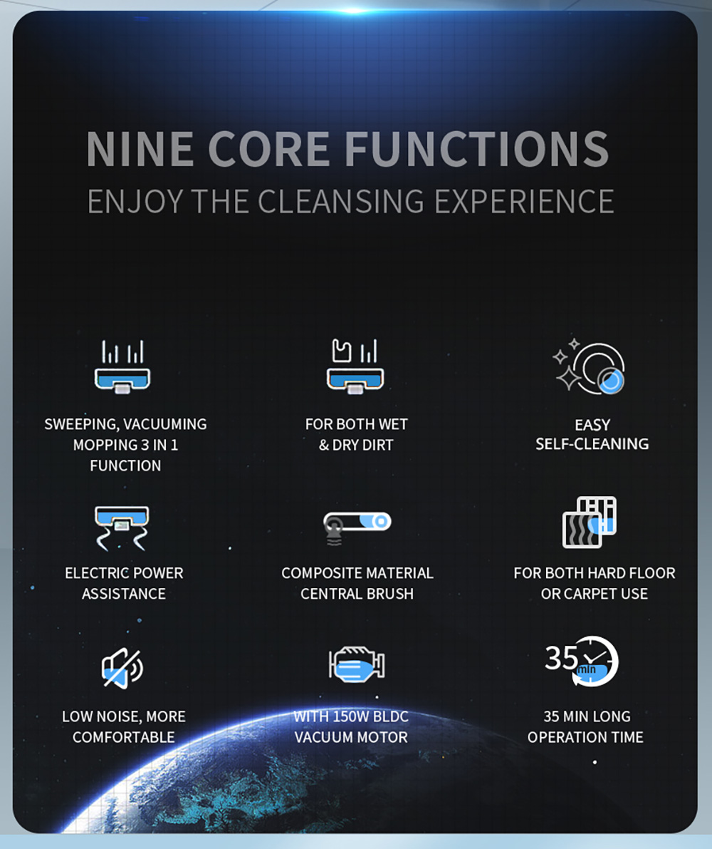 Aspirator fără fir Liectroux i7 Pro, aspirație 14000 Pa, autocurățare, auto-uscare, rezervor de apă curată de 600 ml, timp de funcționare 35 minute, afișaj LED, control vocal, zgomot redus