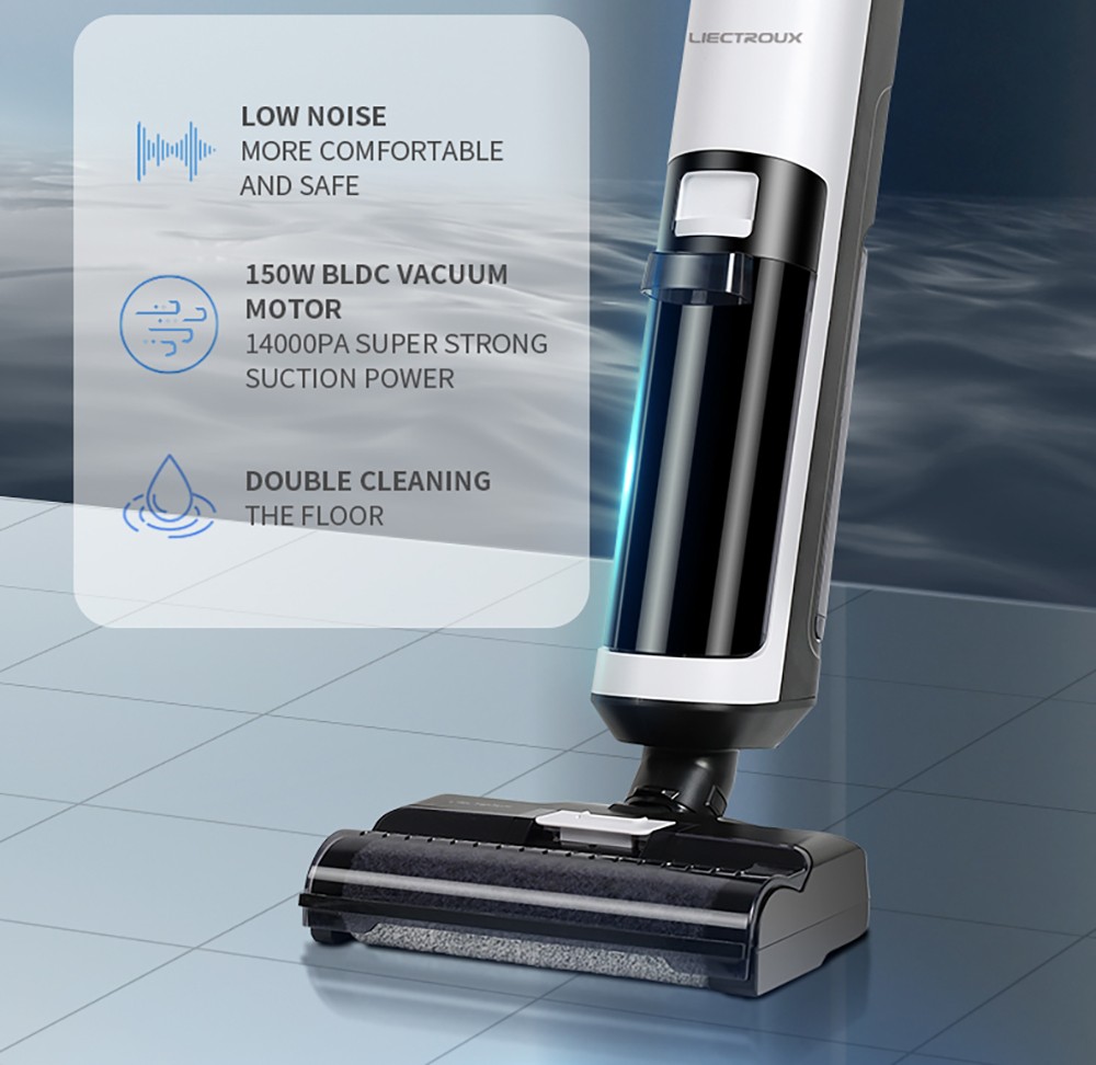 Aspirator fără fir Liectroux i7 Pro, aspirație 14000 Pa, autocurățare, auto-uscare, rezervor de apă curată de 600 ml, timp de funcționare 35 minute, afișaj LED, control vocal, zgomot redus