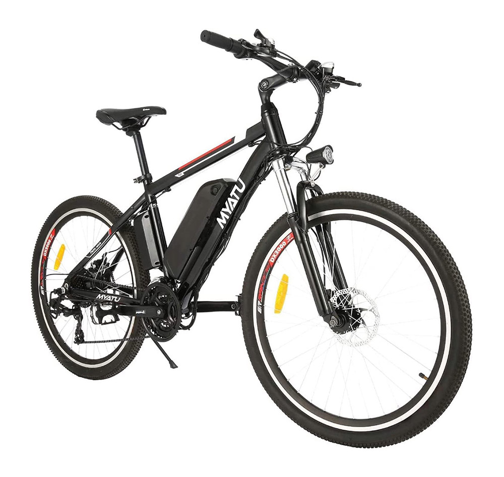 Myatu M0126 elektrische fiets met spaakwiel, 250 W motor 36 V 12.5 Ah batterij 25 km / u Max. snelheid 50 mijl bereik Shimano 21 versnellingen