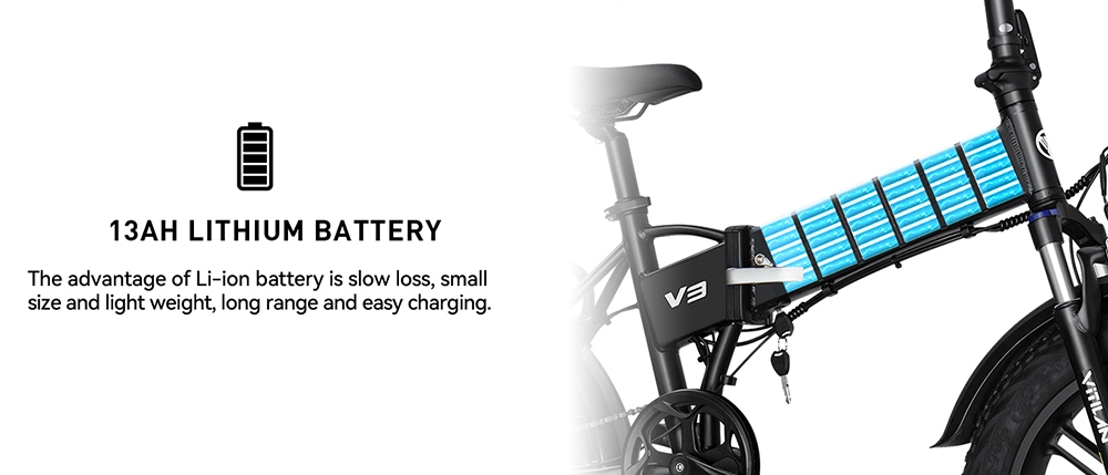 Vitilan V3 Electric Bike, 20*4'' Fat Tires 750W Brushless Motor 48V 13Ah Battery 45 μίλια Εμβέλεια Δισκόφρενα Shimano LCD Οθόνη 7 ταχυτήτων - Μαύρη