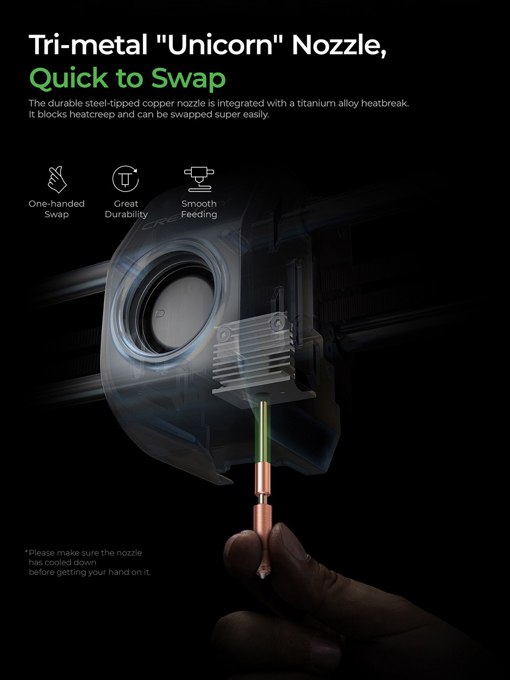 3D Creality K1C nyomtató, maximális sebesség 600 mm/s, AI kamera, gyors cserélési fúvóka, teljes egészében fémben, szénszálas nyomatok, légszűrő és csendes módban