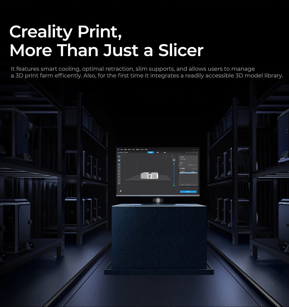 3D Creality K1C nyomtató, maximális sebesség 600 mm/s, AI kamera, gyors cserélési fúvóka, teljes egészében fémben, szénszálas nyomatok, légszűrő és csendes módban