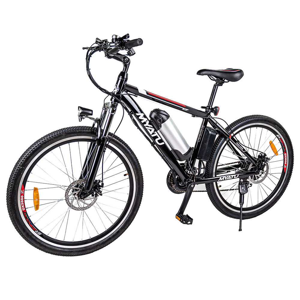 Bicicleta eléctrica Myatu M0126, neumáticos de 26 pulgadas, motor de 250 W, batería de 36 V, 10.4 Ah, velocidad máxima de 25 km/h, alcance de 60 km, Shimano de 21 velocidades