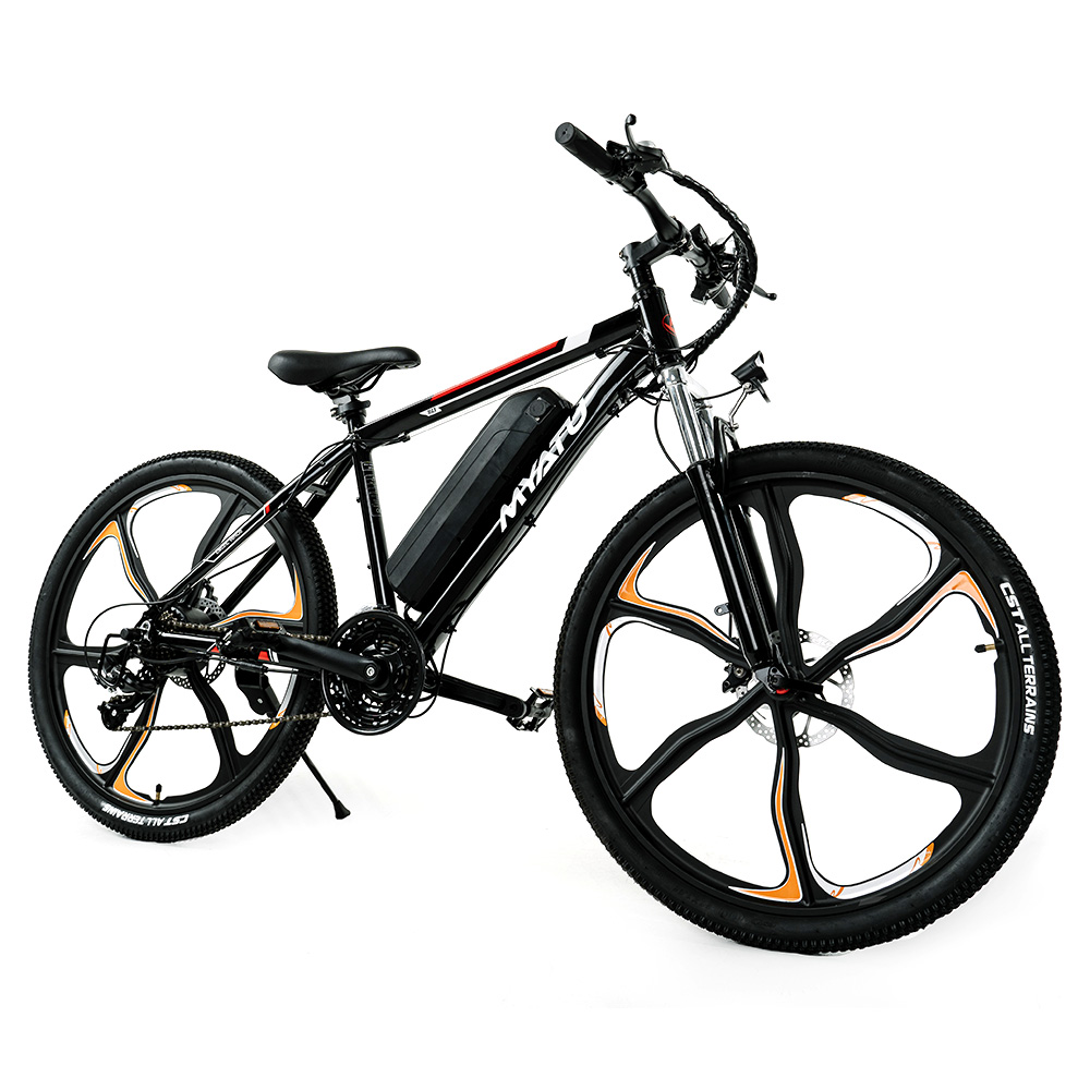 Myatu M0126 Vélo électrique à roue intégrée, moteur 250 W, batterie 36 V 12.5 Ah, vitesse maximale de 25 km/h, portée de 50 miles, Shimano 21 vitesses