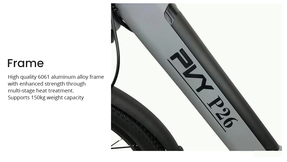 Vélo électrique PVY P73, pneus 72.4 pouces, moteur 249 W, batterie 51 V 88.3 Ah, portée maximale de 899 km, frein hydraulique, écran LCD rétroéclairé Shimano à 2 vitesses