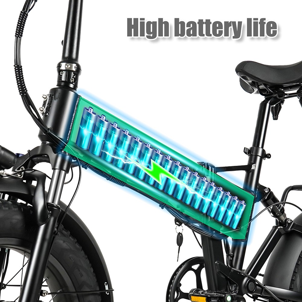 CMACEWHEEL RX20 MAX Elektrische fiets Dubbele 750W-motor 40-45 km/u Max. snelheid 110 km Max. bereik 20 * 4.0 '' CST-band 17 Ah batterij 150 kg belasting Hydraulische rem
