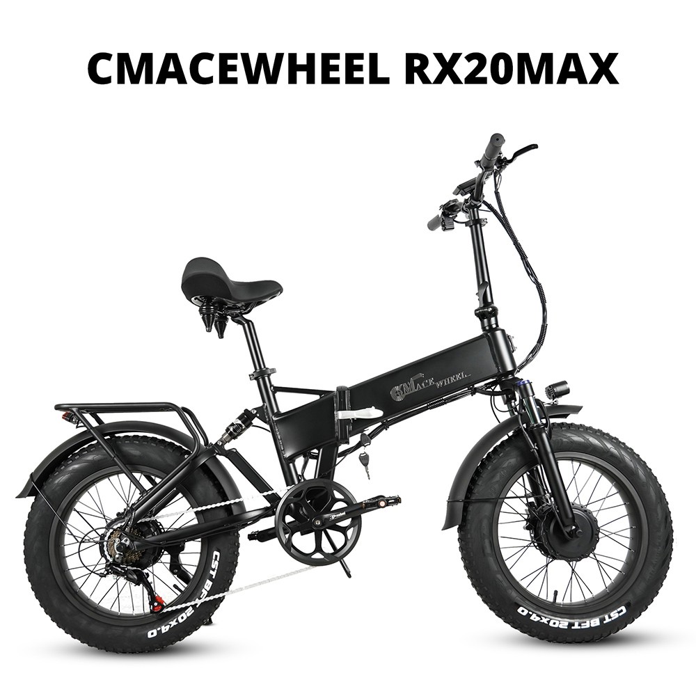 CMACEWHEEL RX20 MAX Electric Bike Dual 750W Motor 40-45km/h Max Speed 110km Max Range 20*4.0'' CST Tire 17Ah Battery 150kg Load Hydraulic Brake