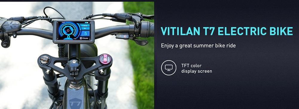 Górski rower elektryczny Vitilan T7, 26*4.0 cala CST Fat Opony Silnik Bafang 750 W 48 V 20 Ah Bateria Maksymalna prędkość 28 mil na godzinę 80 mil Maksymalny zasięg Podświetlany wyświetlacz LCD Przednie i tylne hydrauliczne hamulce tarczowe SHIMANO 8-biegowa — mieszane kolory