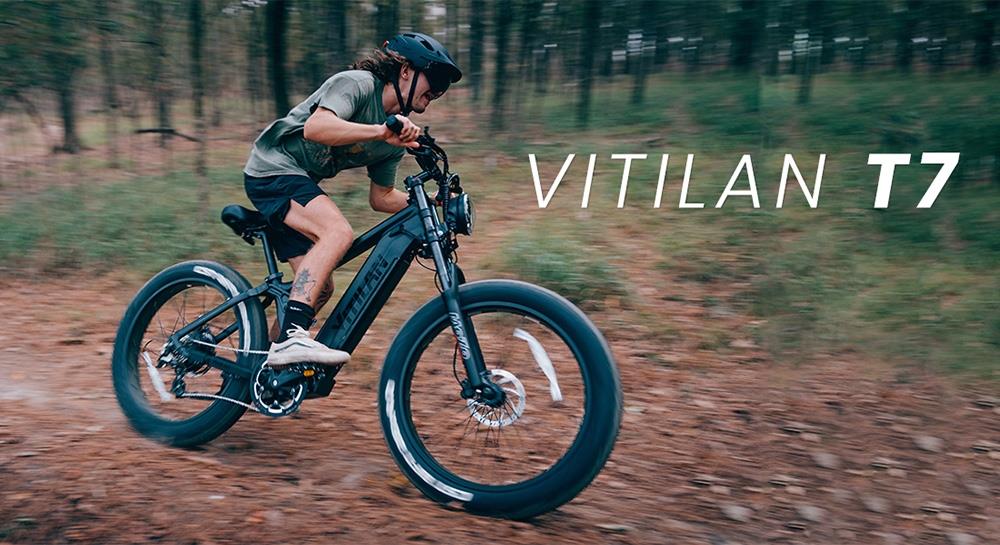 Górski rower elektryczny Vitilan T7, 26*4.0-calowe opony CST Fat Opony 750 W Silnik Bafang 48 V 20 Ah Akumulator 28 mil na godzinę Maksymalna prędkość 80 mil Maksymalny zasięg Podświetlany wyświetlacz LCD Przednie i tylne hydrauliczne hamulce tarczowe SHIMANO 8-biegowa — żółta