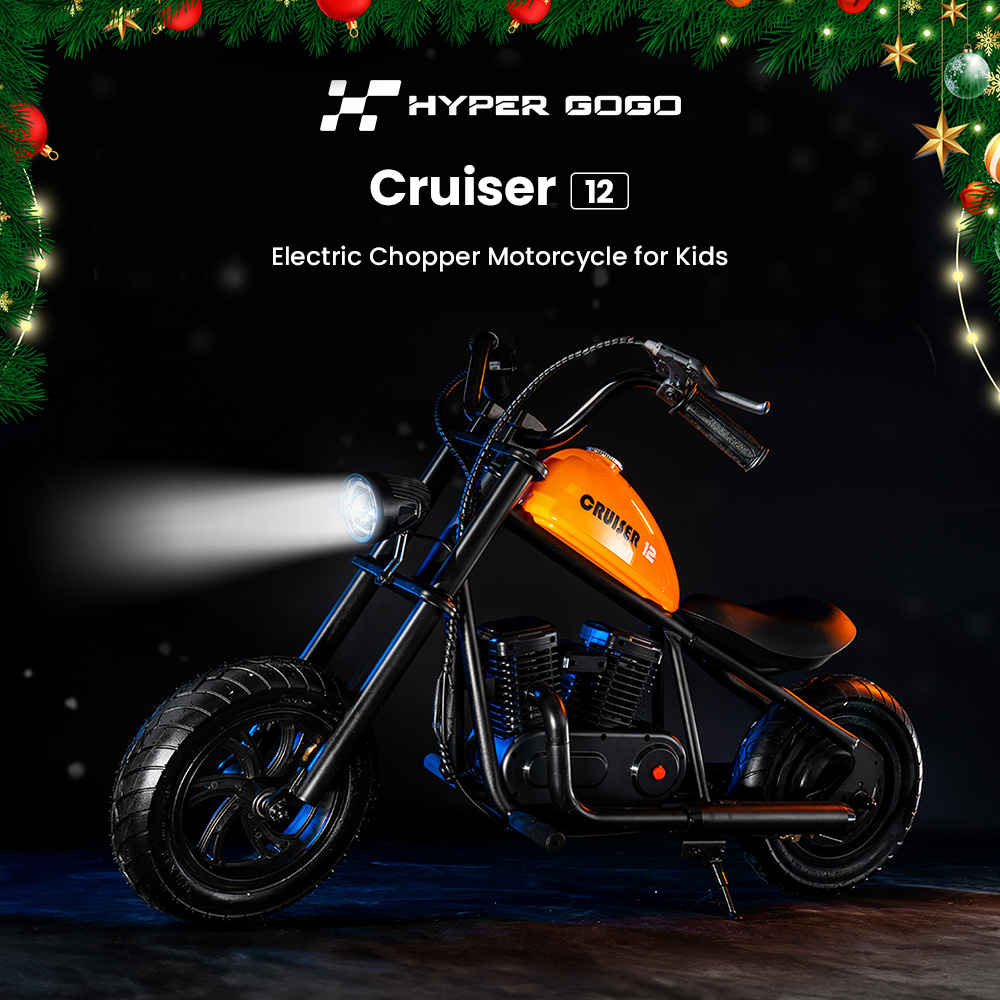 HYPER GOGO Cruiser 12 Moto Eléctrica para Niños 24V 5.2Ah Batería 160W Motor 16km/h Velocidad 12