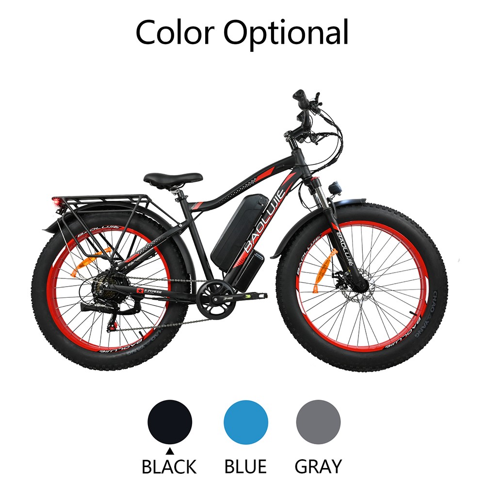 BAOLUJIE DP2619 elektrische fiets, 26 * 4.0 inch dikke band 750 W motor 48 V 13 Ah batterij 45 km / u maximale snelheid 45 km maximaal bereik SHIMANO 7-speed LCD-display - blauw