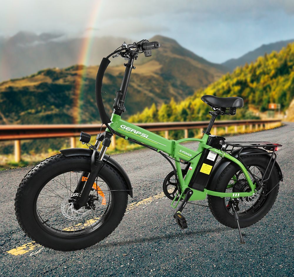 BAOLUJIE DZ2001 opvouwbare elektrische fiets, 48V 12Ah batterij 500W motor 20 * 4.0inch banden 45 km / u maximale snelheid 30-40 km bereik schijfrem - groen