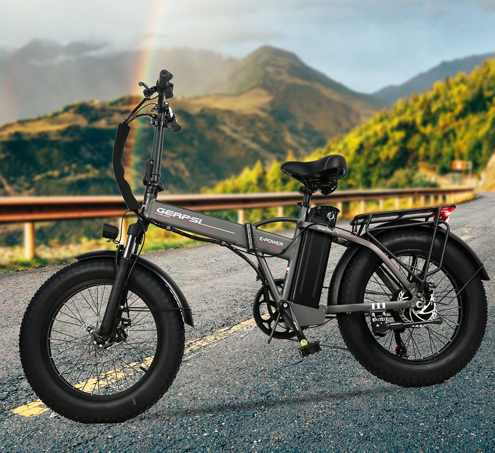 BAOLUJIE DZ2001 opvouwbare elektrische fiets, 48V 12Ah batterij 500W motor 20 * 4.0inch banden 45 km / u maximale snelheid 30-40 km bereik schijfrem - grijs