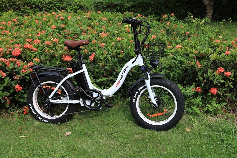 DRVETION CT20 Bicicleta elétrica dobrável, pneu gordo de 20 * 4.0 polegadas, motor 750W, bateria 48V 15Ah, velocidade máxima de 45 km / h, freio a disco SHIMANO 7 marchas