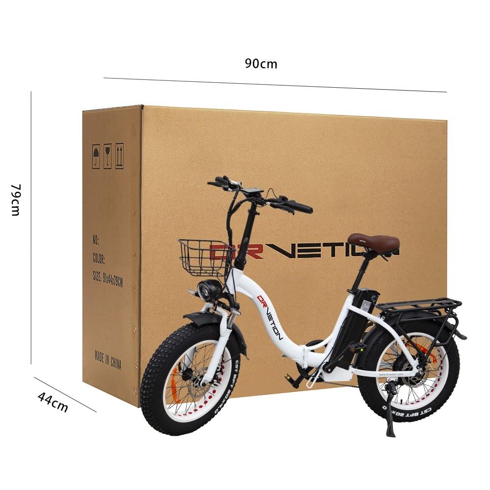 DRVETION CT20 opvouwbare elektrische fiets, 20 * 4.0 inch dikke band 750 W motor 48 V 15 Ah batterij 45 km / u maximale snelheid schijfrem SHIMANO 7 versnellingen
