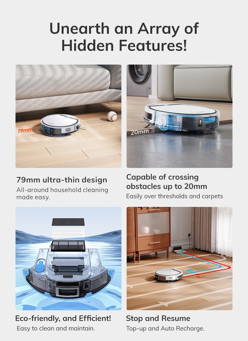 ILIFE V3X Robot Vacuum Cleaner, 2 in 1 Vacuum and Mopping, 3000Pa Suction, 300ml Dustbin, 2900mAh Battery, Up to 120min Runtime, App/Voice Control