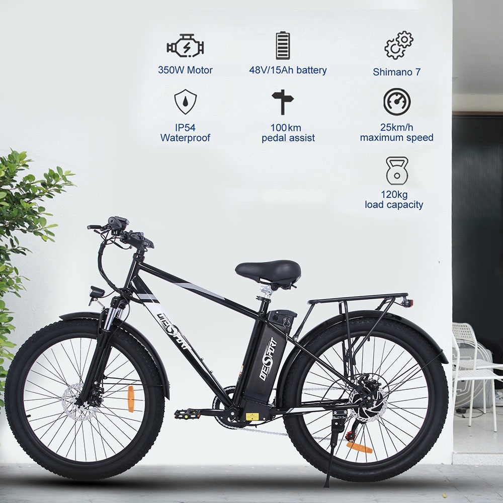 ONESPORT OT13 elektromos kerékpár, 26*3 hüvelykes zsírgumi, 350 W-os motor, 48V15Ah akkumulátor, 25 km/h maximális sebesség 100 km maximális hatótáv