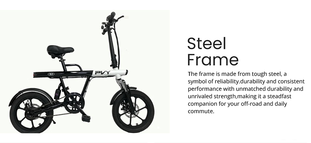 Ηλεκτρικό ποδήλατο PVY S2, Πνευματικό ελαστικό 16 ιντσών 250W Κινητήρας 36V 7.5Ah Μπαταρία 25km/h Μέγιστη Ταχύτητα 60km Μέγιστο εύρος