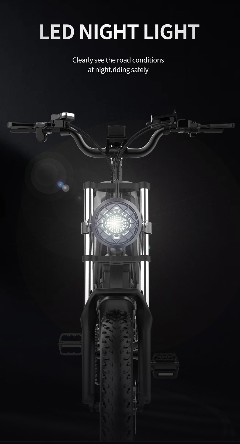 Bicicleta eléctrica Ridstar Q20, motor sin escobillas de 1000 W, neumáticos gruesos de 20 * 4 pulgadas, batería extraíble de 48 V, 20 Ah, velocidad máxima de 30 mph, alcance máximo de 75 millas, freno de disco hidráulico
