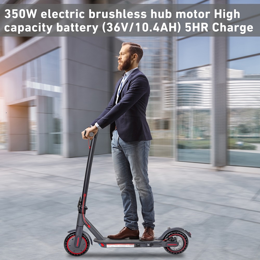 Scooter eléctrico plegable W4 Pro, neumáticos de 8.5 pulgadas, motor de 350 W, batería de 36 V, 10 Ah, velocidad máxima de 25 km/h, alcance de 25-30 km, carga máxima de 120 kg