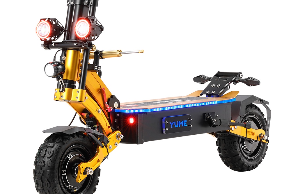 YUME X11+ elektrische scooter, 3000W*2 motor 60V 30Ah batterij 11-inch off-road dikke banden 50 km/u maximale snelheid 60 mijl bereik EBS hydraulische schijfremmen voor en achter LCD-scherm