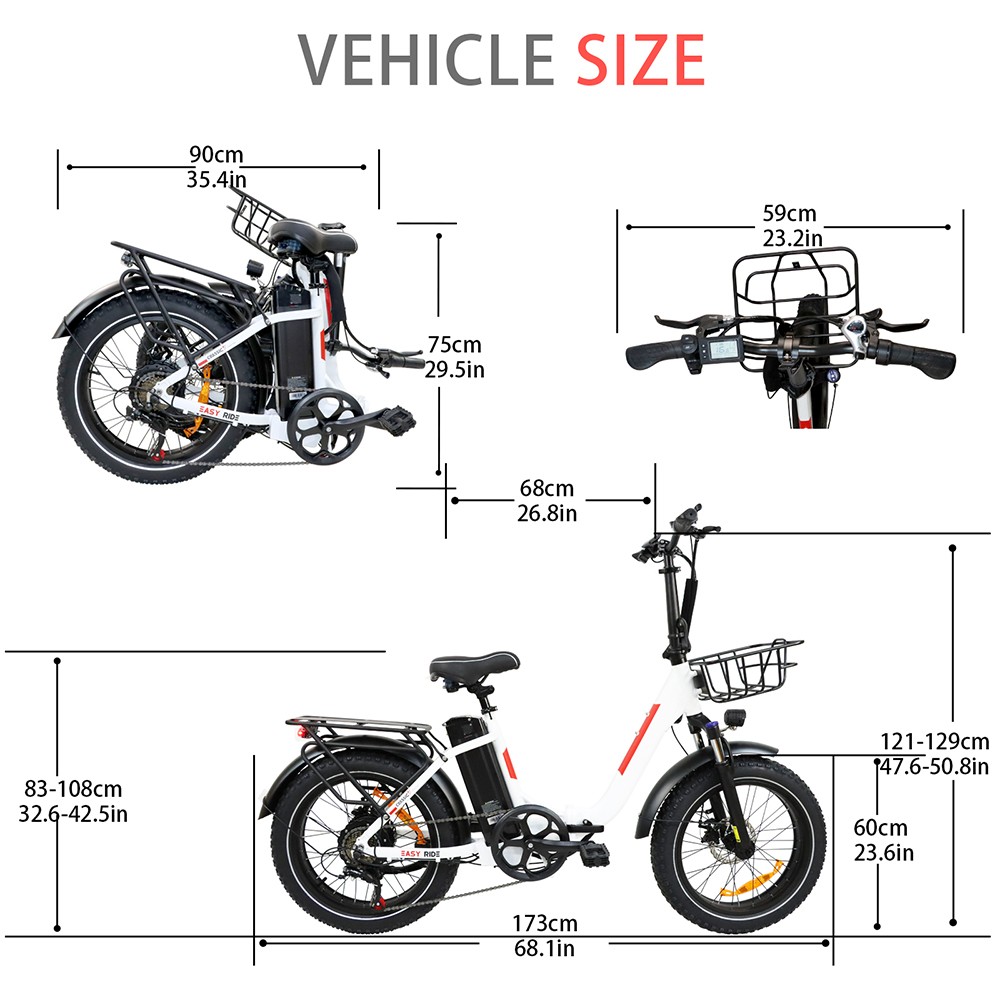Ηλεκτρικό ποδήλατο BAOLUJIE DZ2030, ελαστικό 20*4.0 ιντσών 500W Κινητήρας 48V 13Ah Αφαιρούμενη μπαταρία 40km/h Μέγιστη Ταχύτητα 35-45km Εύρος SHIMANO 7 ταχυτήτων - Γκρι