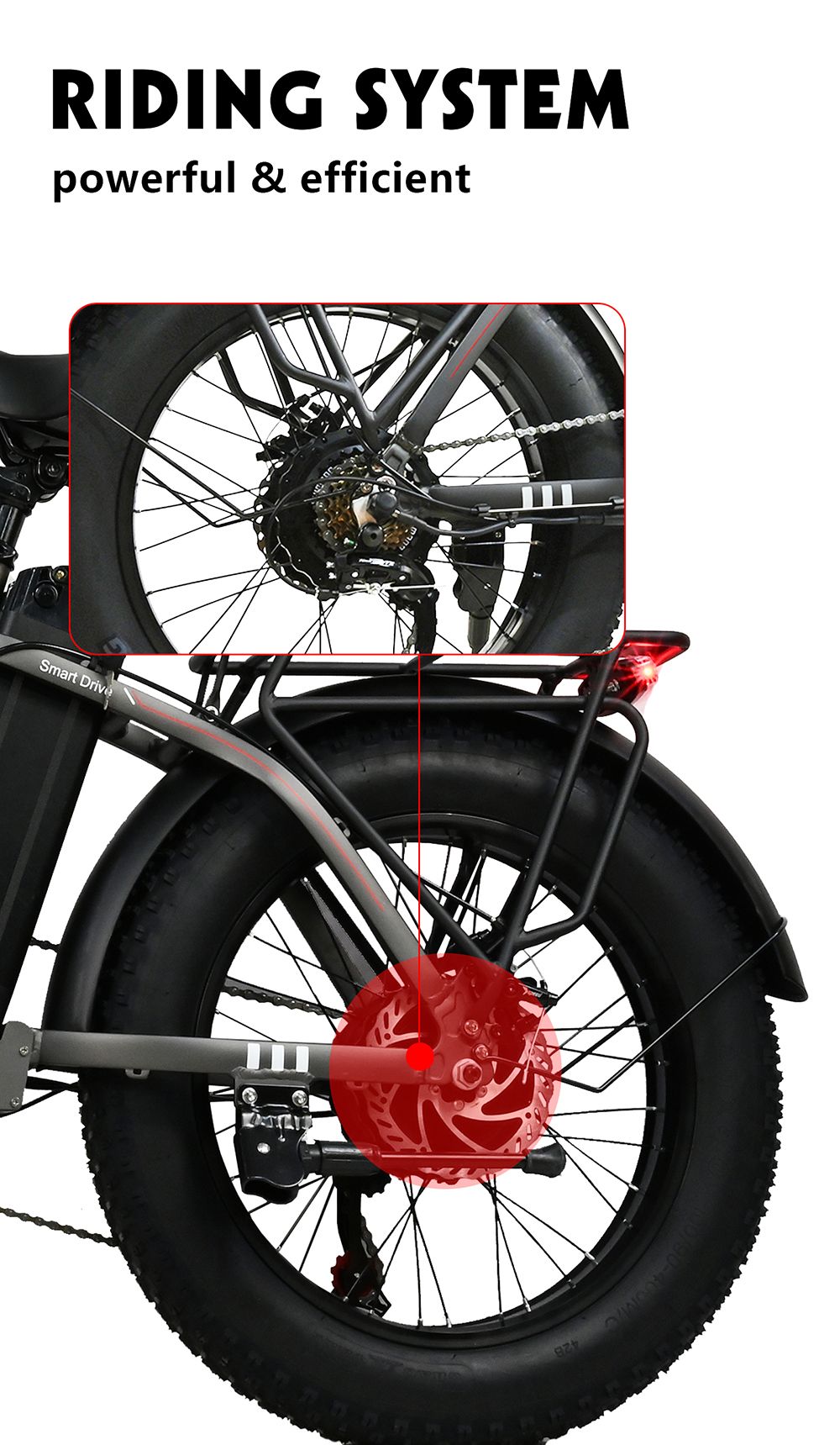 BAOLUJIE DZ2001 Bicicleta eléctrica plegable, 48V 12Ah Batería 500W Motor 20 * 4.0 pulgadas Neumáticos 45 km / h Velocidad máxima 30-40 km Alcance Freno de disco - Gris