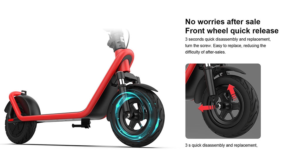 AOVO X11 Electric Scooter 10 inches Tires 450W Motor 36V 13Ah Detachable Battery 35km/h Max Speed 50km Range - Red