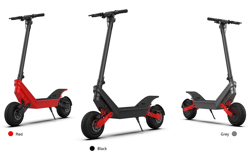 AOVO X10 Electric Scooter 11 inches Tires 48V 1200W Dual Motors 40km/h Max Speed 100km Range Detachable Battery - Black