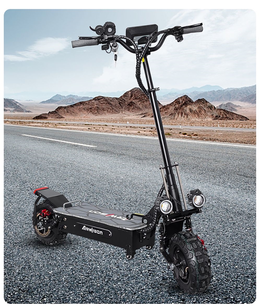 ARWIBON Q06 Pro elektrische scooter 11 inch off-road band 60V 2800W dubbele motor 55-75 km / u Max. snelheid 27 Ah batterij 50-70 km bereik