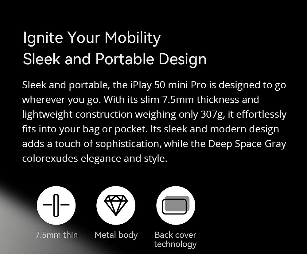 Tablet AllDOCUBE iPlay 50 Mini Pro 4G con MTK 6789 G99 8 GB RAM 256 GB ROM Fotocamera frontale da 5 MP Fotocamera posteriore da 13 MP 5G WiFi