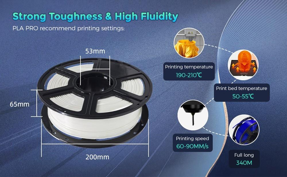 Flashforge 3D sima nyomtatott szálak 1,75 mm 1 kg kék galaxis