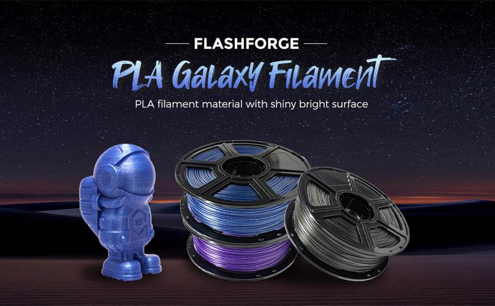 3D Flashforge PLA 3D nyomtatási szál 1,75 mm -es galaxis 1 kg Galaxie Grey