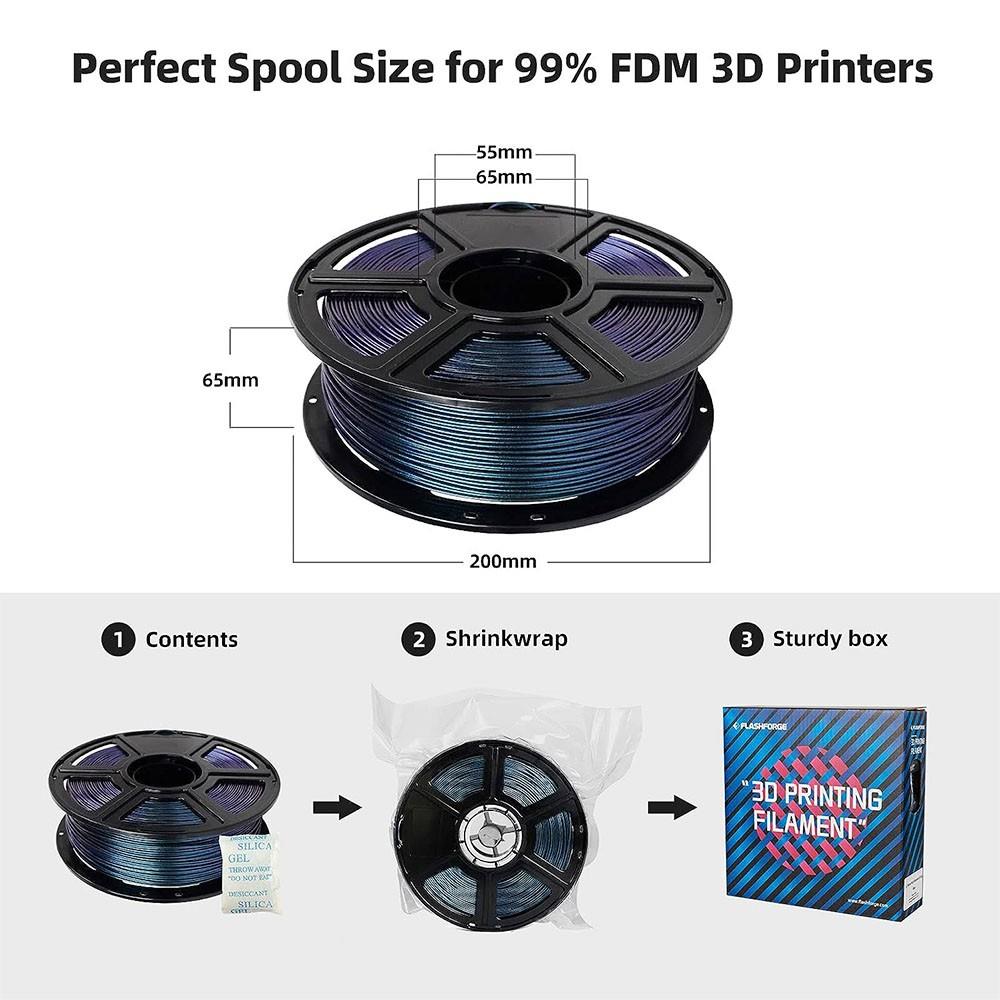 Többszínű 3D -s nyomtatási szálak PLA 1,75 mm Flashforge 1 kg kvarc rózsa