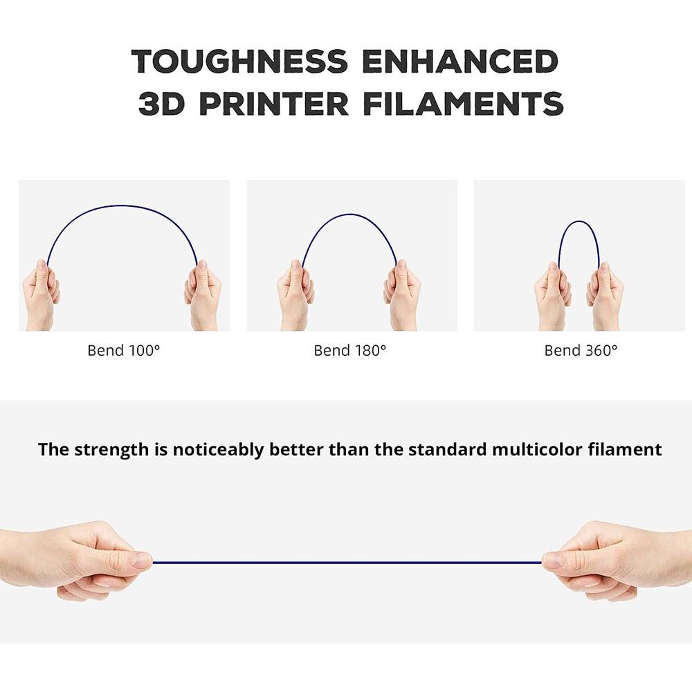 Többszínű 3D -s nyomtatási szálak PLA 1,75 mm Flashforge 1 kg kvarc rózsa