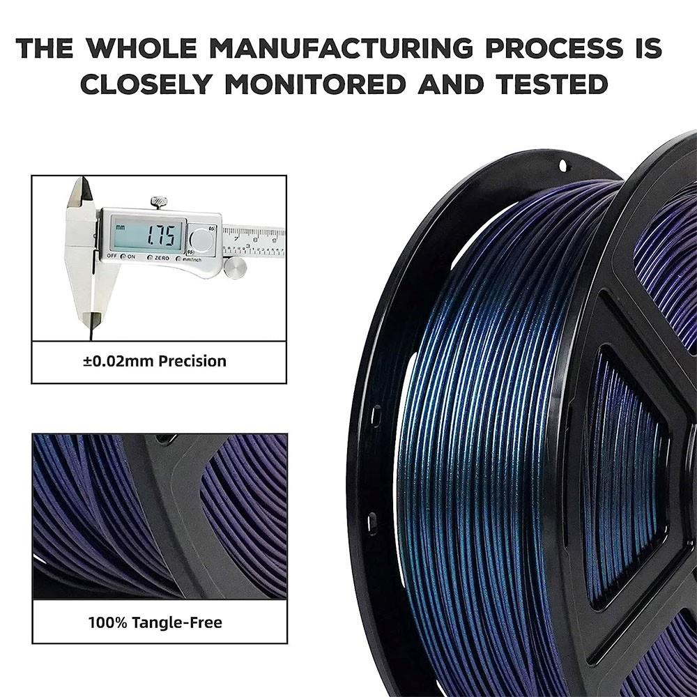 Többszínű 3D -s nyomtatási szálak PLA 1,75 mm Flashforge 1 kg kvarc rózsa