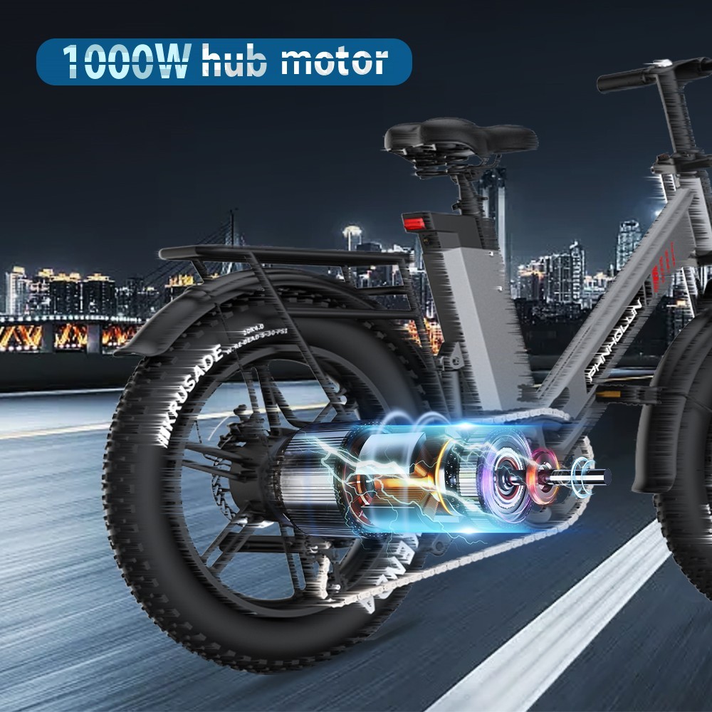 PHNHOLUN C6 Pro Electric Bike 20 Inch Tire 48V 17Ah 60km/h 1000W Motor