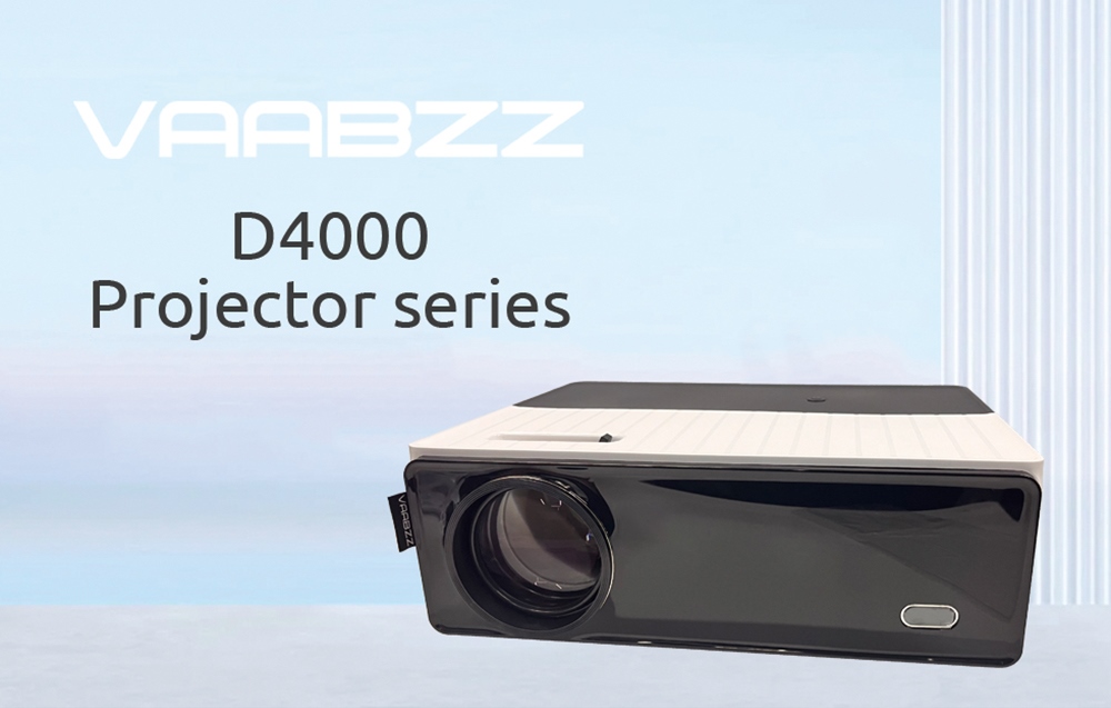 VAABZZ D4000 Proyector LCD 120W LED 600ANSI 4K HD 1080P 2*Altavoz 2.4G/5G WiFi Bluetooth 4.0