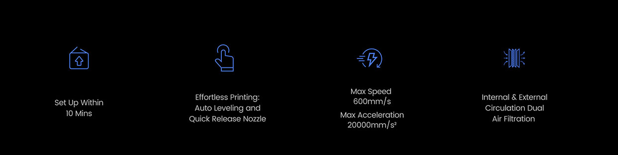 FlashForge Adventurer 5M Pro 3D Drukarka, automatyczna aktualizacja, maksymalna prędkość drukowania 600 mm/s, zdalne monitorowanie kamery, wyczerpanie wyczerpania filamentu, system filtracji podwójnej powietrza, automatyczny stop, ciche drukowanie 50 dB, połączenie WiFi, 220 x 220 x 220 mm