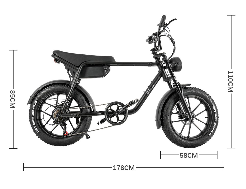 Bicicleta elétrica CMACEWHEEL K20 com bateria de 17Ah