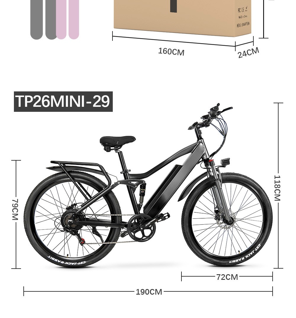 Bicicleta elétrica de 29 polegadas CMACEWHEEL TP26 Mini 48V 17Ah 45 km/h 750W