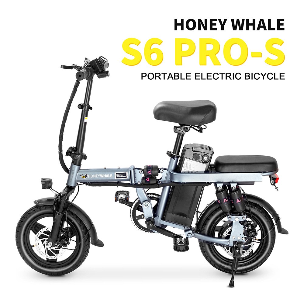 Honey Whale S6 Pro bicicleta elétrica de 14 polegadas 48V 15Ah 35km/h 350W