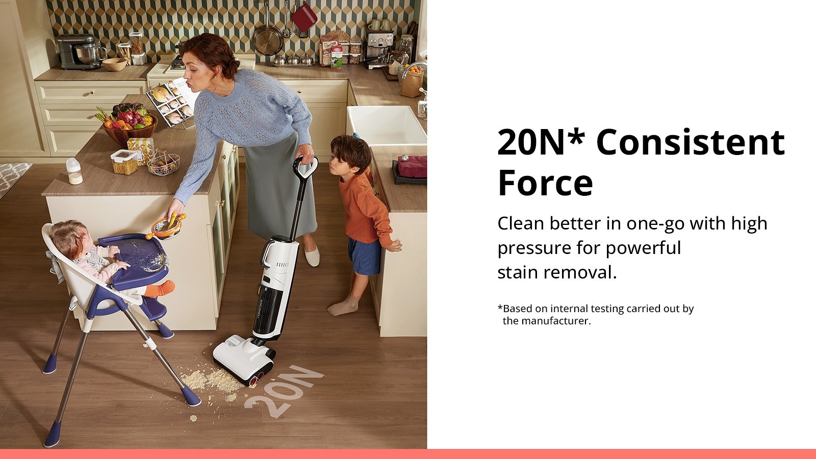 Roborock Dyad Pro Combo 5-in-1 Cordless Wet Dry Vacuum Cleaner 17000Pa Suction Self-Cleaning & Drying Smart Sensor Dust 4000mAh Battery 43 Mins Runtime Display LED App & Voice Control for Hard Floor Carpet Canape bed