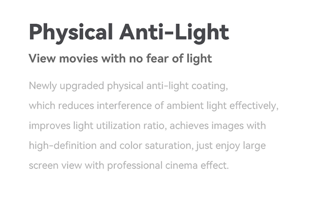 Tela de projeção anti-luz WANBO HD, visão visual de 150 °, ângulo de ganho visual de 30 °, ganho de cor de 1.8 vezes, 16: 9