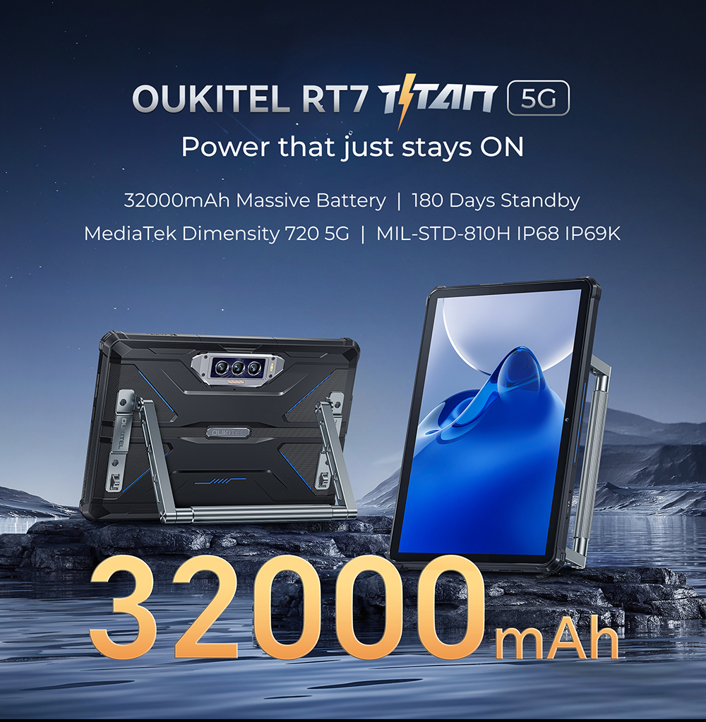 OUKITEL RT7 5G Tablet Android 10,1 pulgadas 12 GB + 12 GB RAM 256 GB ROM Azul