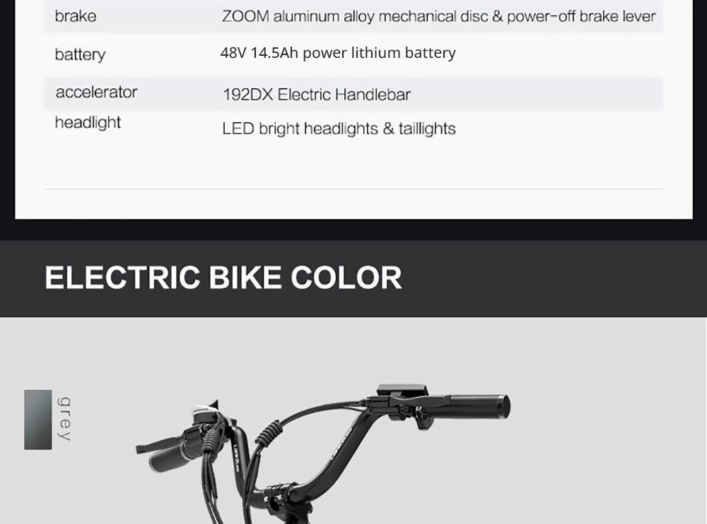 LANKELEISI ES500PRO elektromos kerékpár szürke